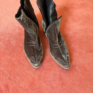 Free People distressed velvet booties